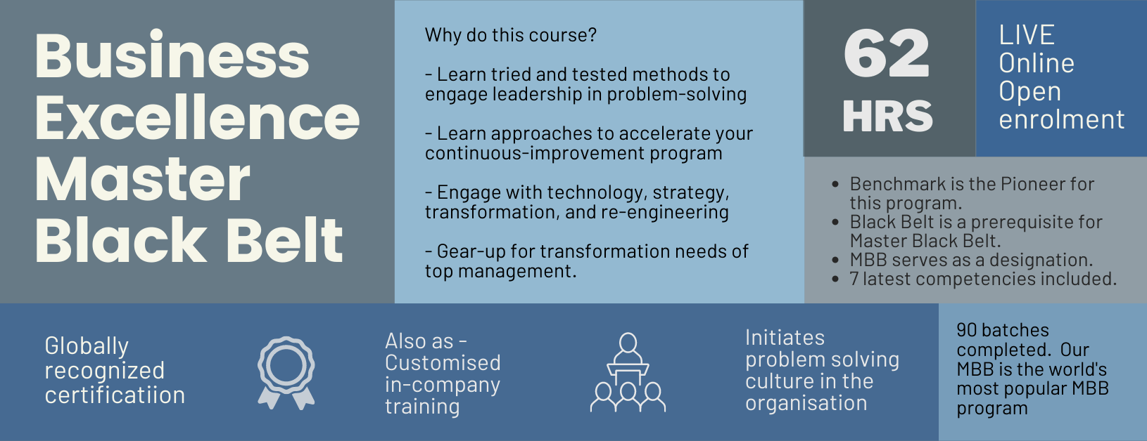 Details of Lean Six Sigma Business Excellence Master Black Belt